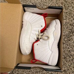 Kids White and Red Sneakers